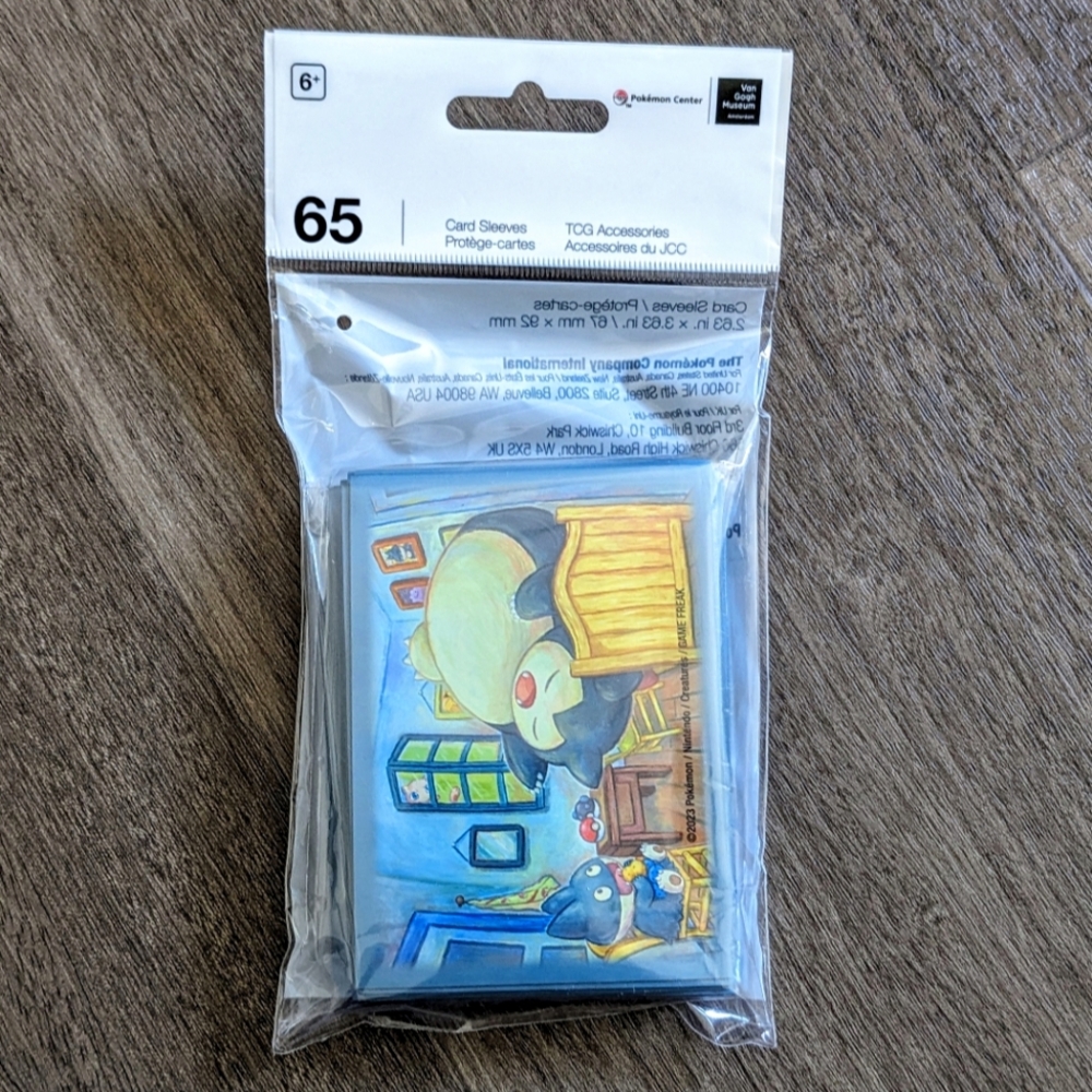 Pokemon Card Sleeves Snorlax munchlax pokemon center X Van Gogh the Bedroom